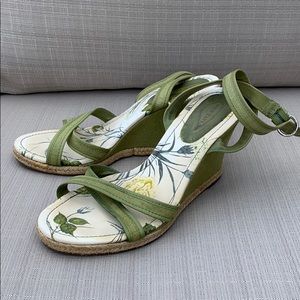 Olive green espadrille wedges